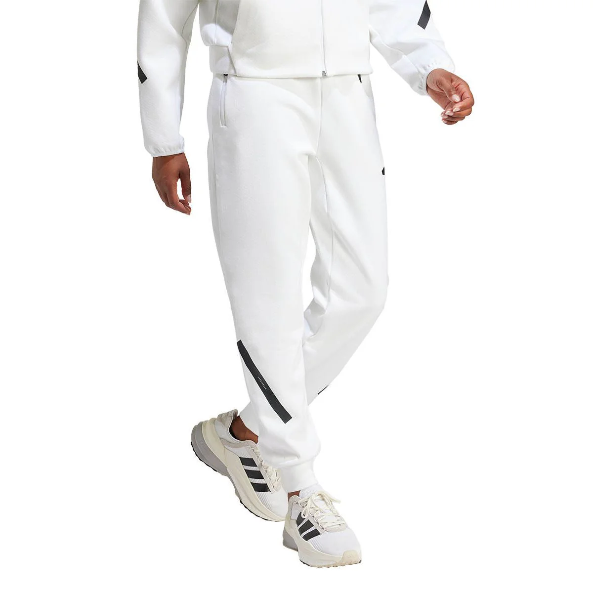 Женские повседневные брюки Adidas Z.N.E. Tracksuit — цвет белый, размер L (азиатский размер)