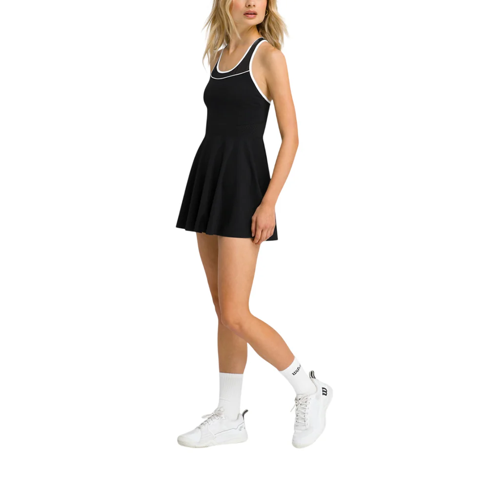 WILSON Tour Perforated Women's Tennis Dress - Black - L