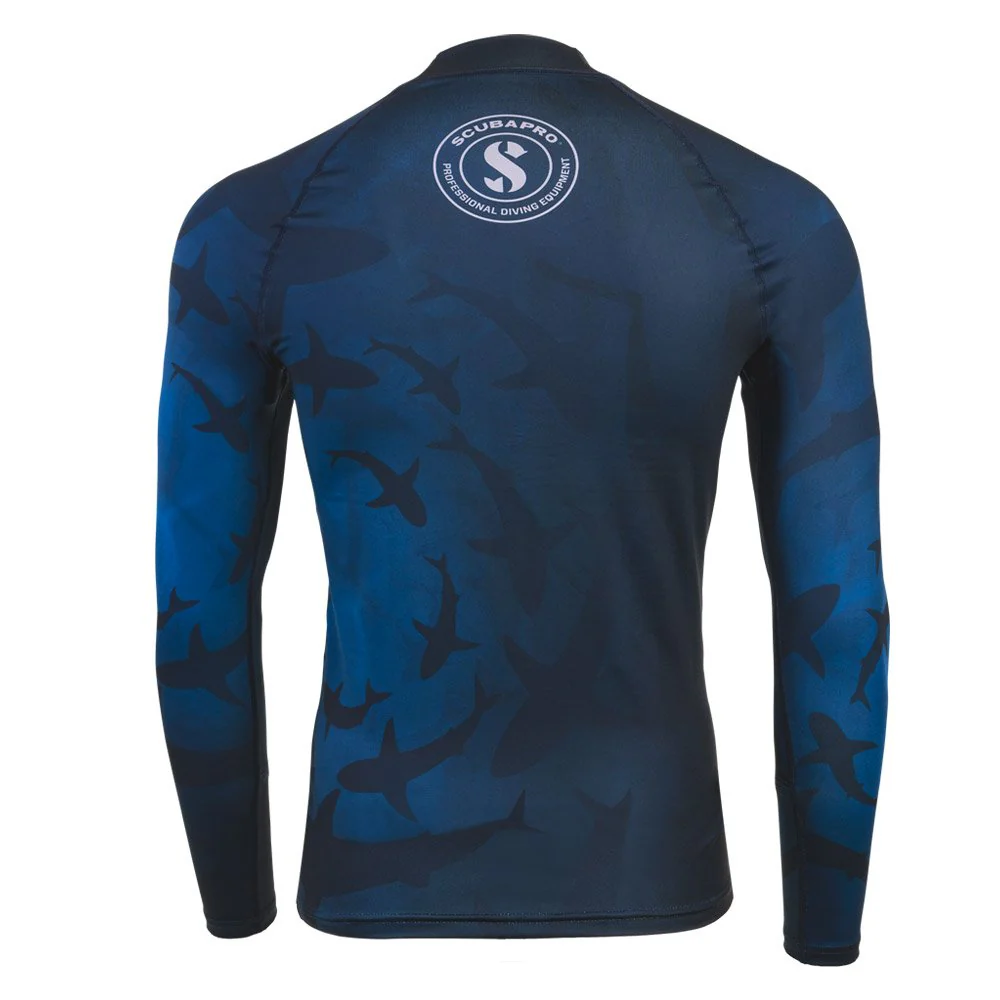 Scubapro Shark T-Flex Long Sleeve Rash Guard UPF 50 - Navy - 2XL
