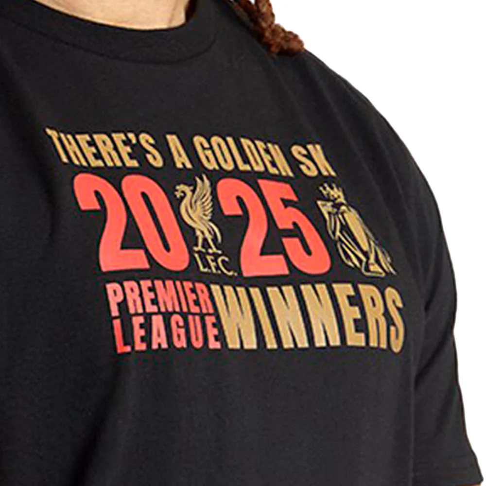 LFC EPL Champions 2024/25 Men's Football T-Shirt - Black - 2XL (UK SIZE)