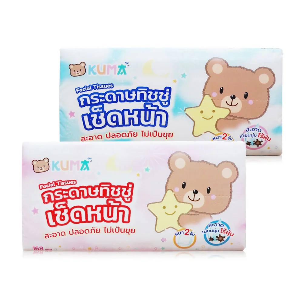 Kuma Facial Tissue 168 Sheets [Random 1 Colors] — 168Sheets