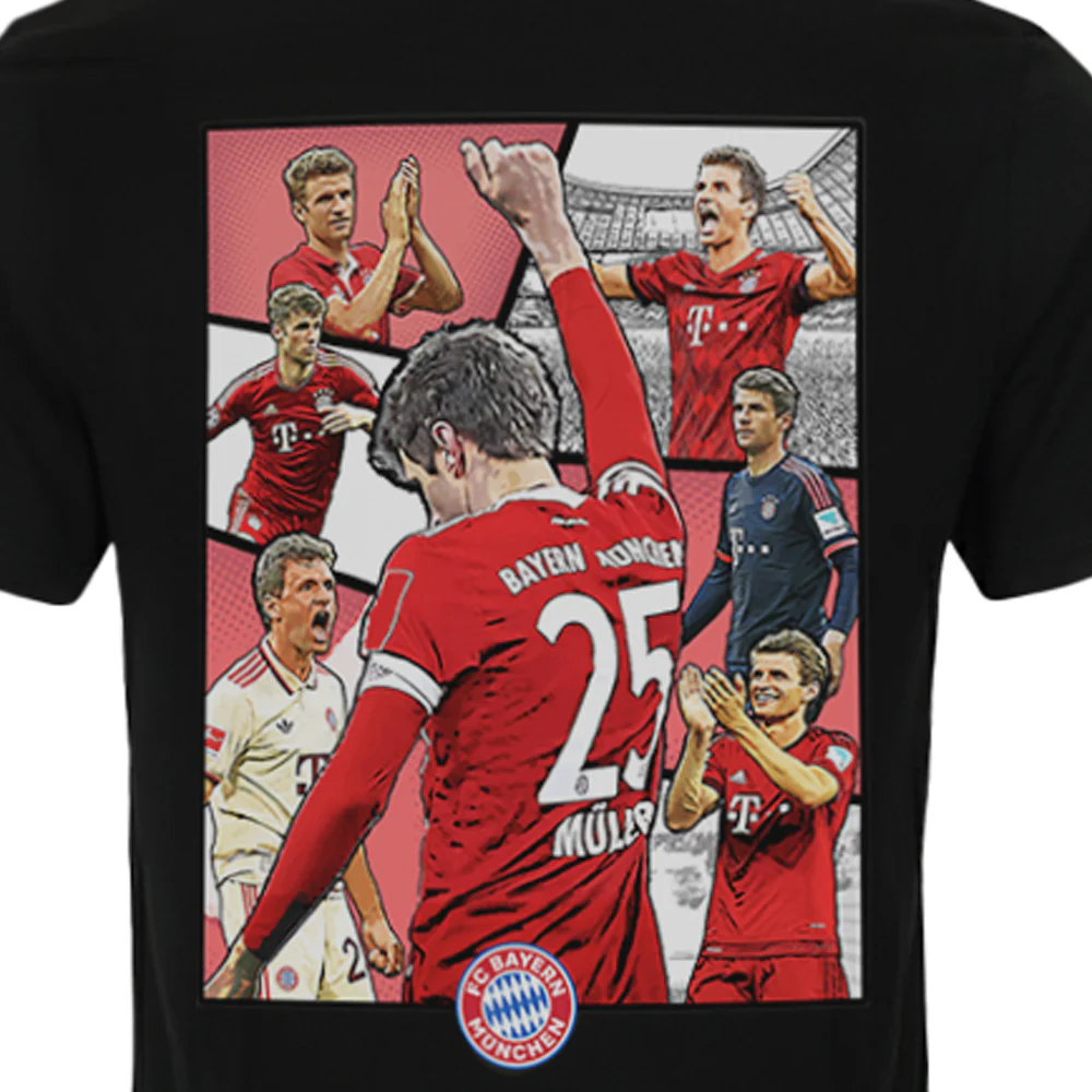FC BAYERN MUNCHEN Thomas Muller Men's Football T-Shirt - Black - 2XL (UK SIZE)