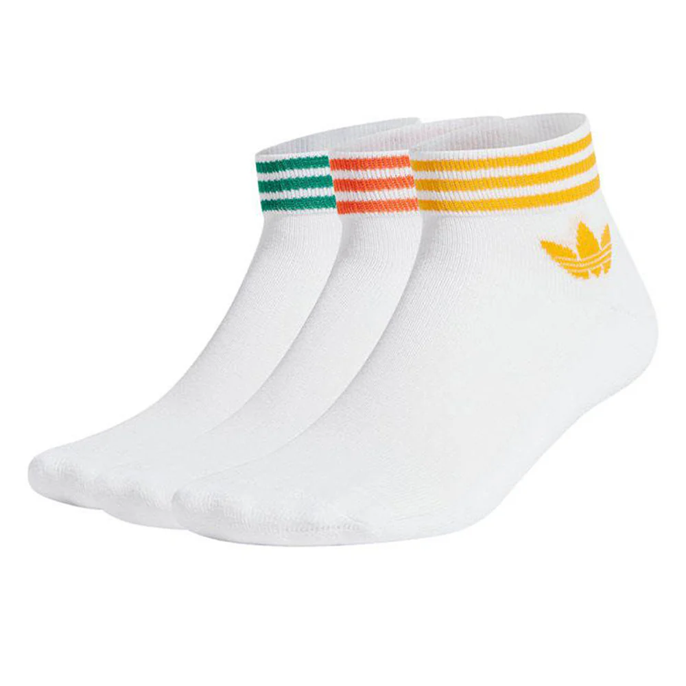 Носки унисекс Adidas Originals Island Club Trefoil Ankle (3 Pairs) — цвет белый, размер L (американский размер)