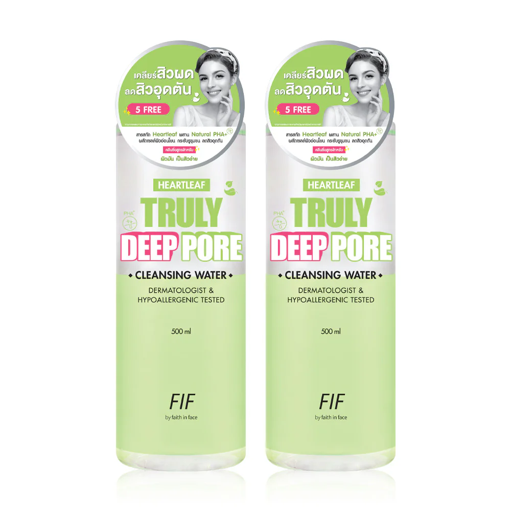FIF by Faith in Face Heartleaf Truly Deep Pore Cleansing Water [500ml x 2pcs]