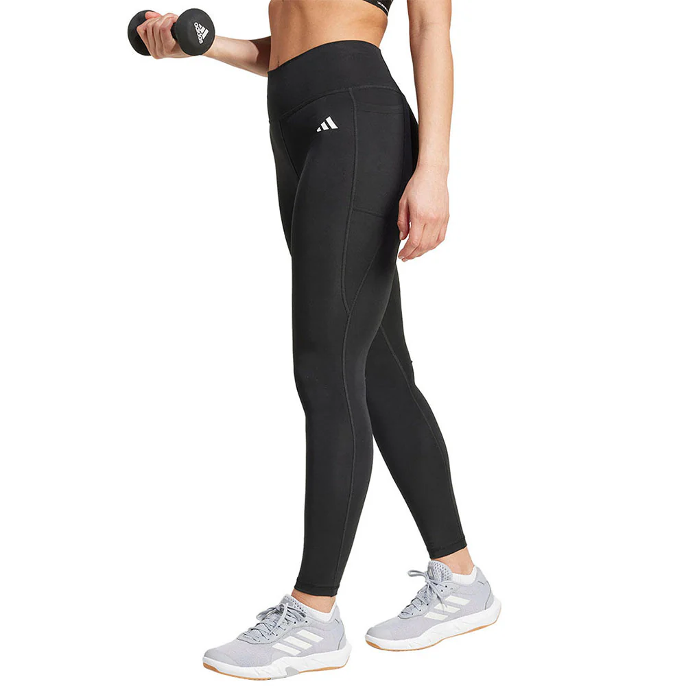 ADIDAS Optime Essentials Stash Pocket Full-Length Women's Training Leggings - Black - 2XL (ASIAN SIZE)