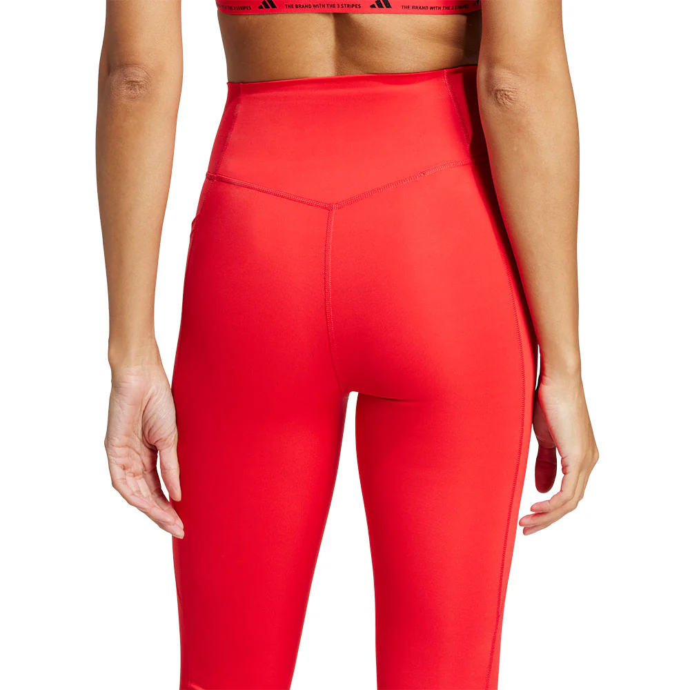 Женские тренировочные легинсы Adidas Optime Essentials Stash Pocket Full-Length — цвет красный, размер 2XL (азиатский размер)