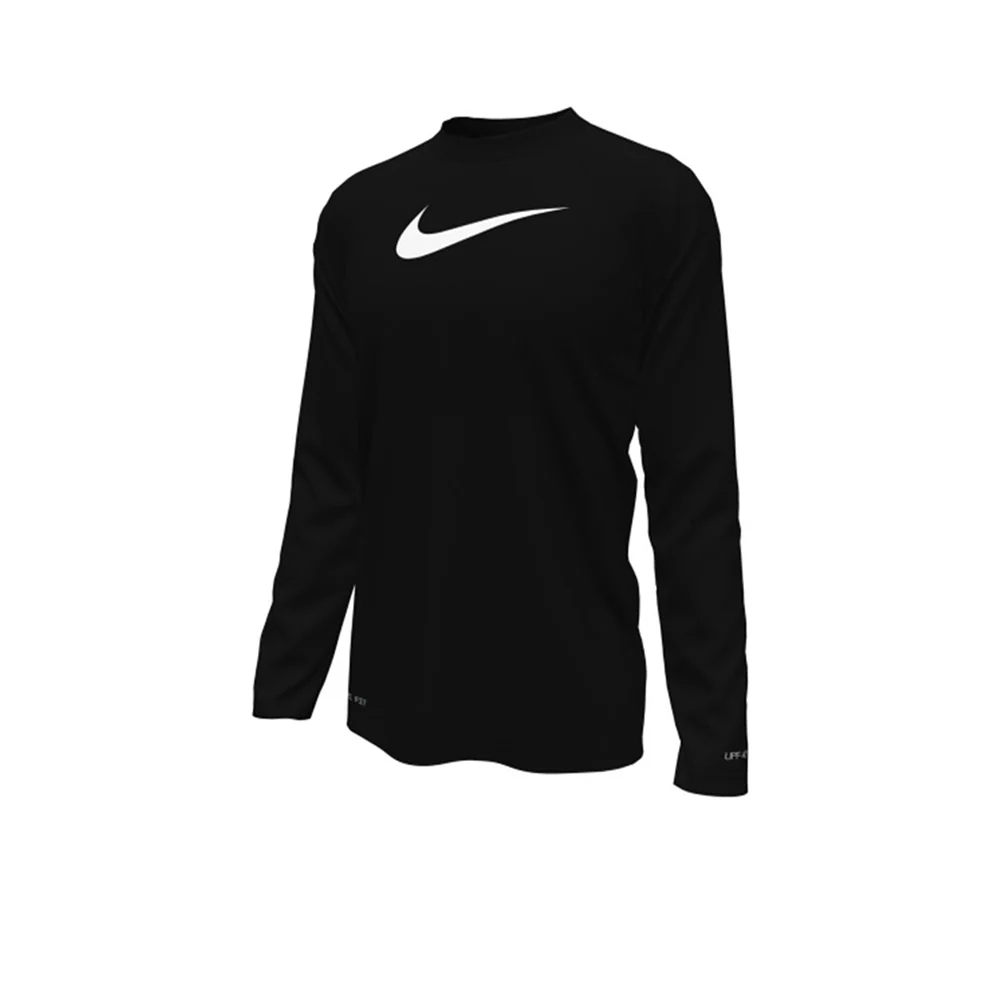 NIKE Long Sleeve Hydroguard Boys Swimsuit - Black - L (US SIZE)