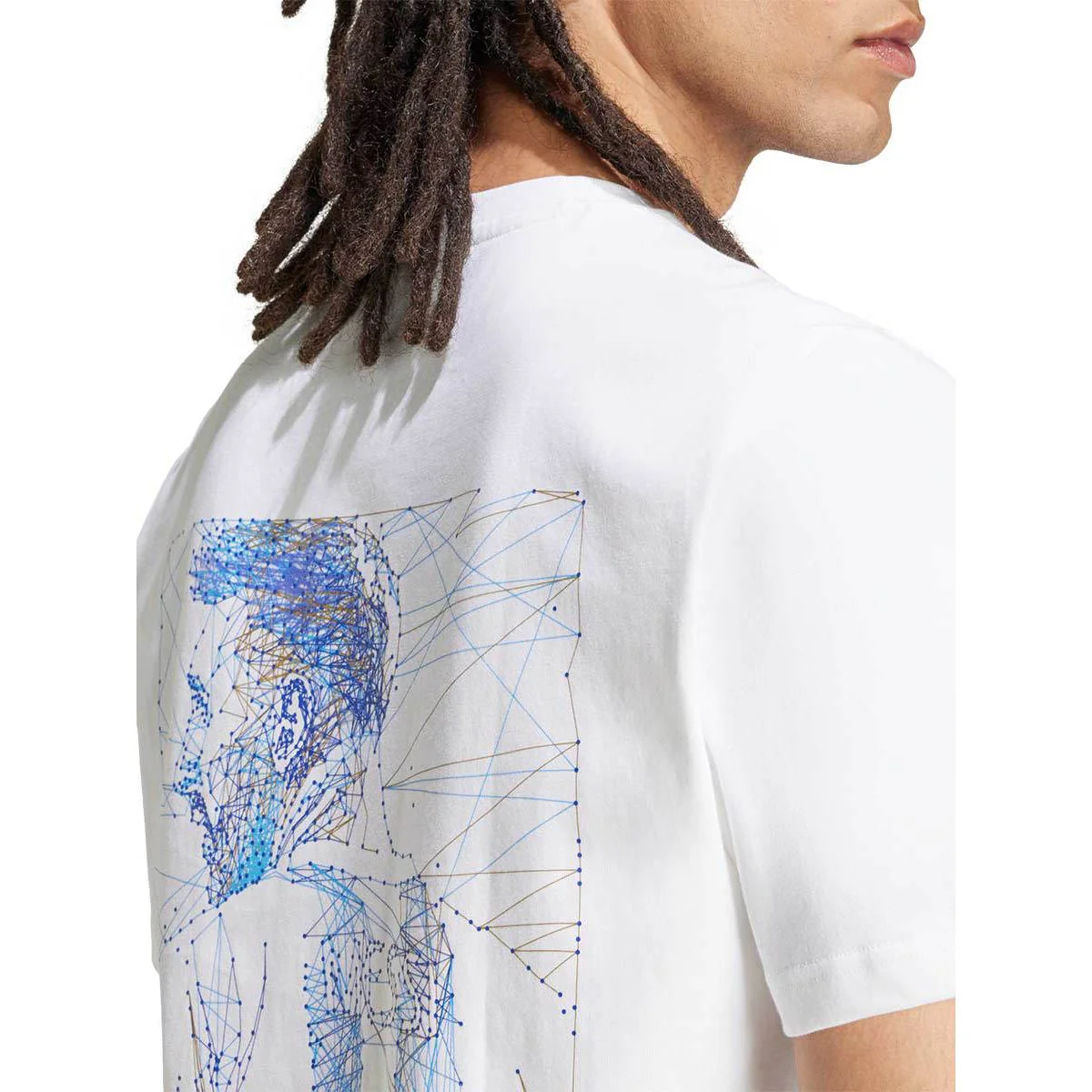 Мужская футбольная футболка Adidas Messi Graphic — цвет белый, размер L (UK SIZE)