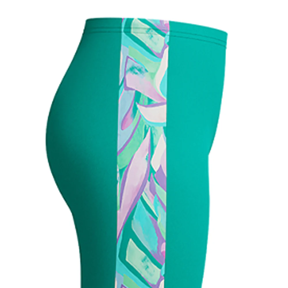 SPEEDO Printed Panel Girls Swim Pants - Green - 11-12 YEARS