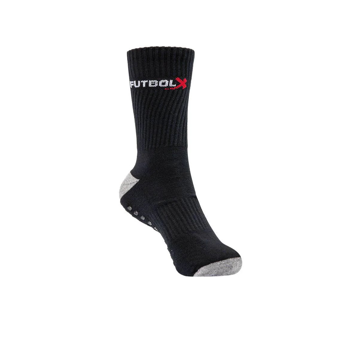 FUTBOLX Anti Slip Crew Unisex Football Socks - Black - ONE SIZE