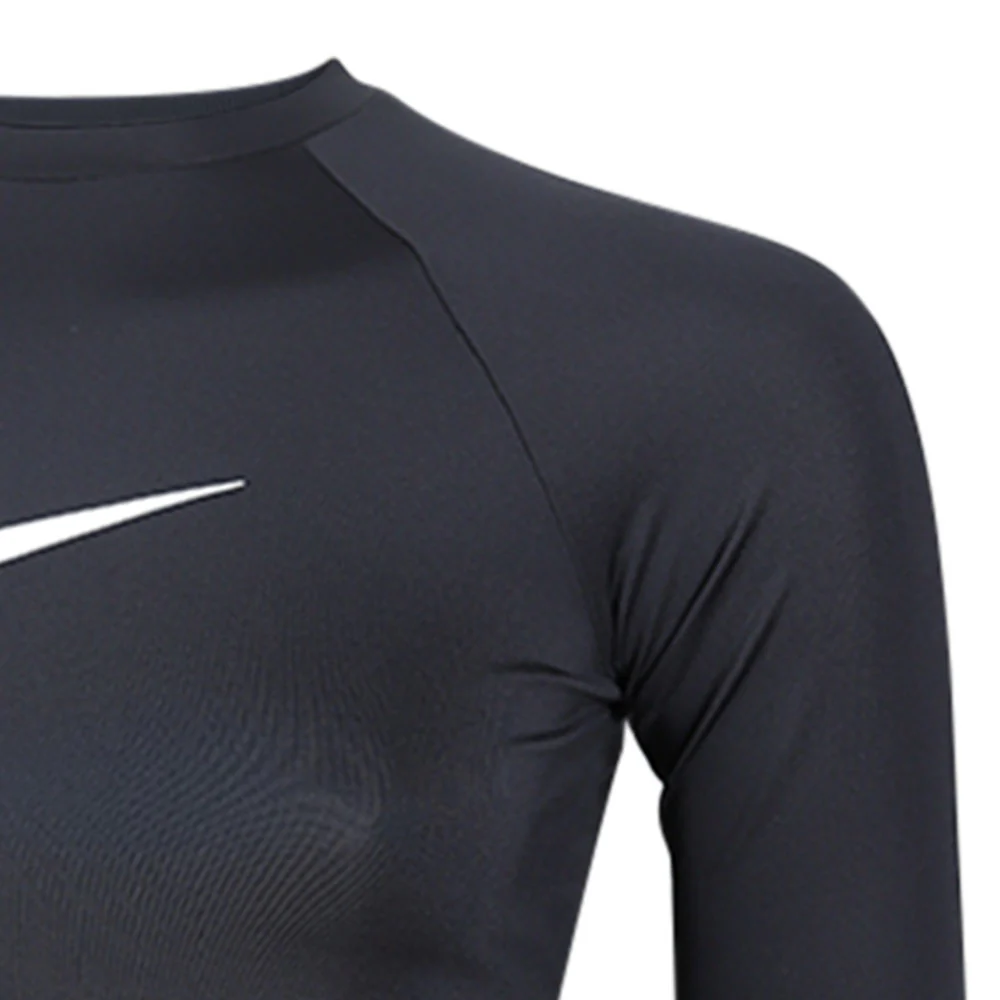 NIKE Short-Sleeve Hydroguard Girls Rashguard - Black - L (US SIZE)