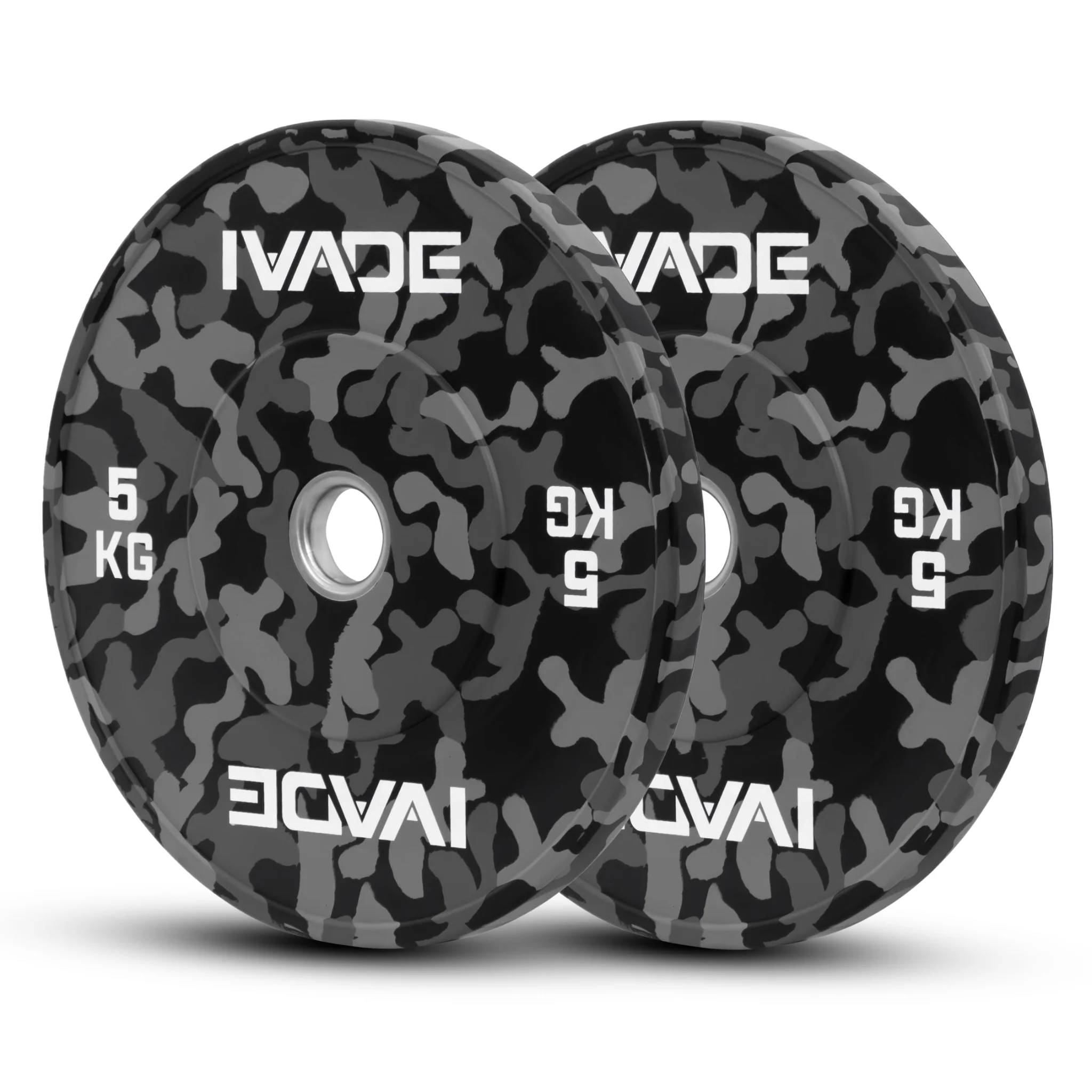 แผ่นน้ำหนัก 5-25กิโล x 2 แผ่น FB BUMPER (รูขนาด 2 นิ้ว) รุ่น FB - Grey - 10 KG