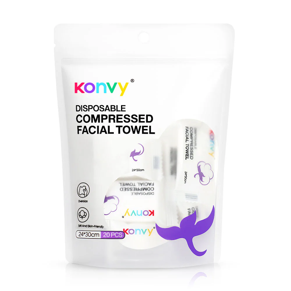Konvy Disposable Compressed Facial Towel — Compressed, 20pcs