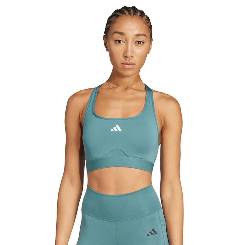 Женский спортивный топ Adidas Powerreact Training Medium-Support — цвет зеленый, L AA-B