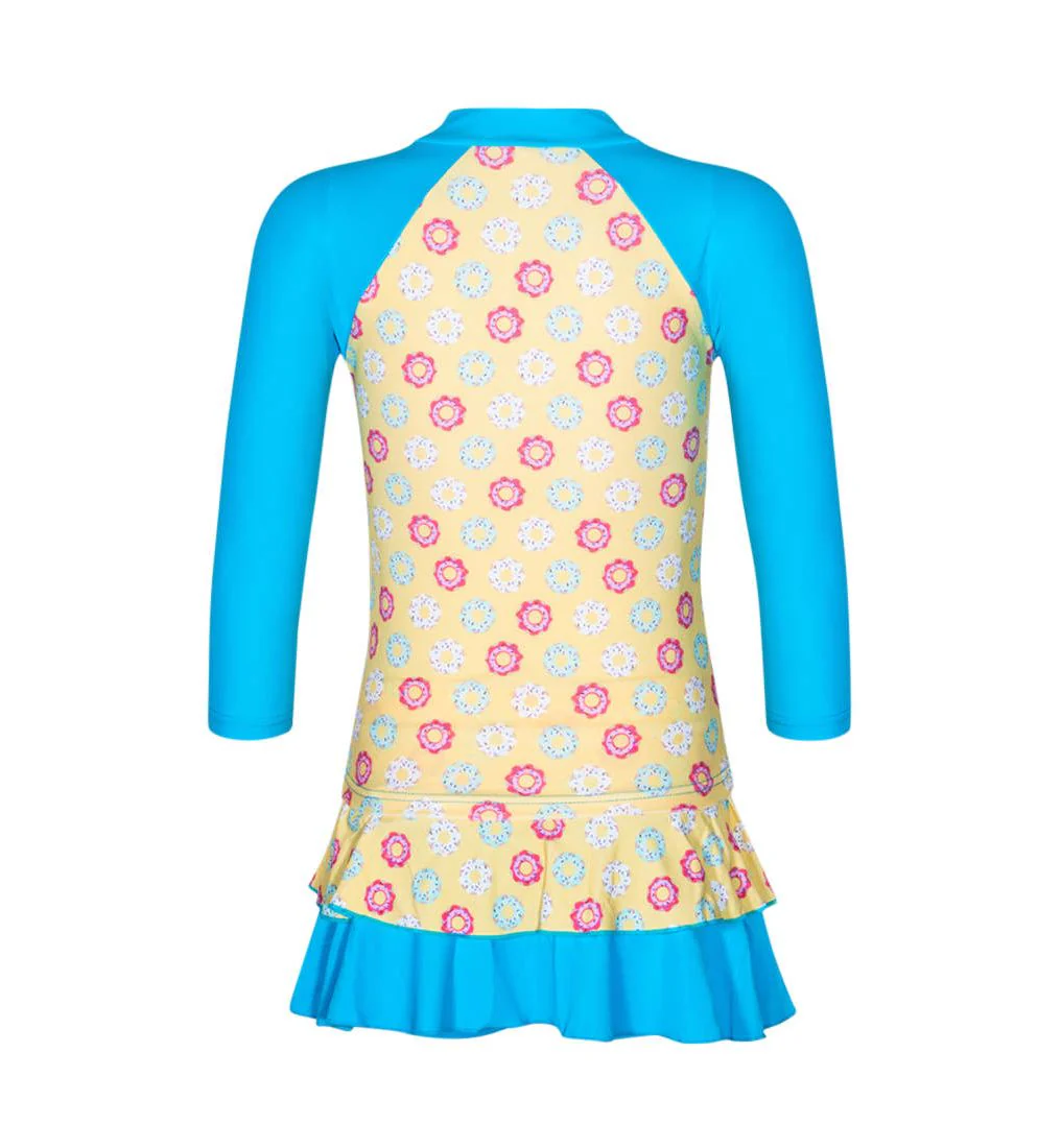 HIGHCLUB G7006DONUT Girls Rashguard Set - Yellow - 10 YEARS
