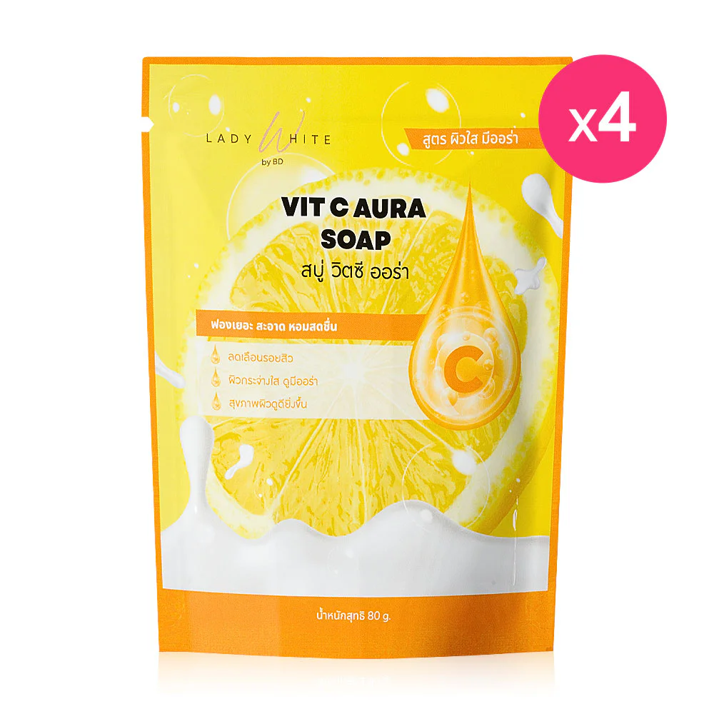 Lady White Vit C Aura Soap [80g x 4pcs]