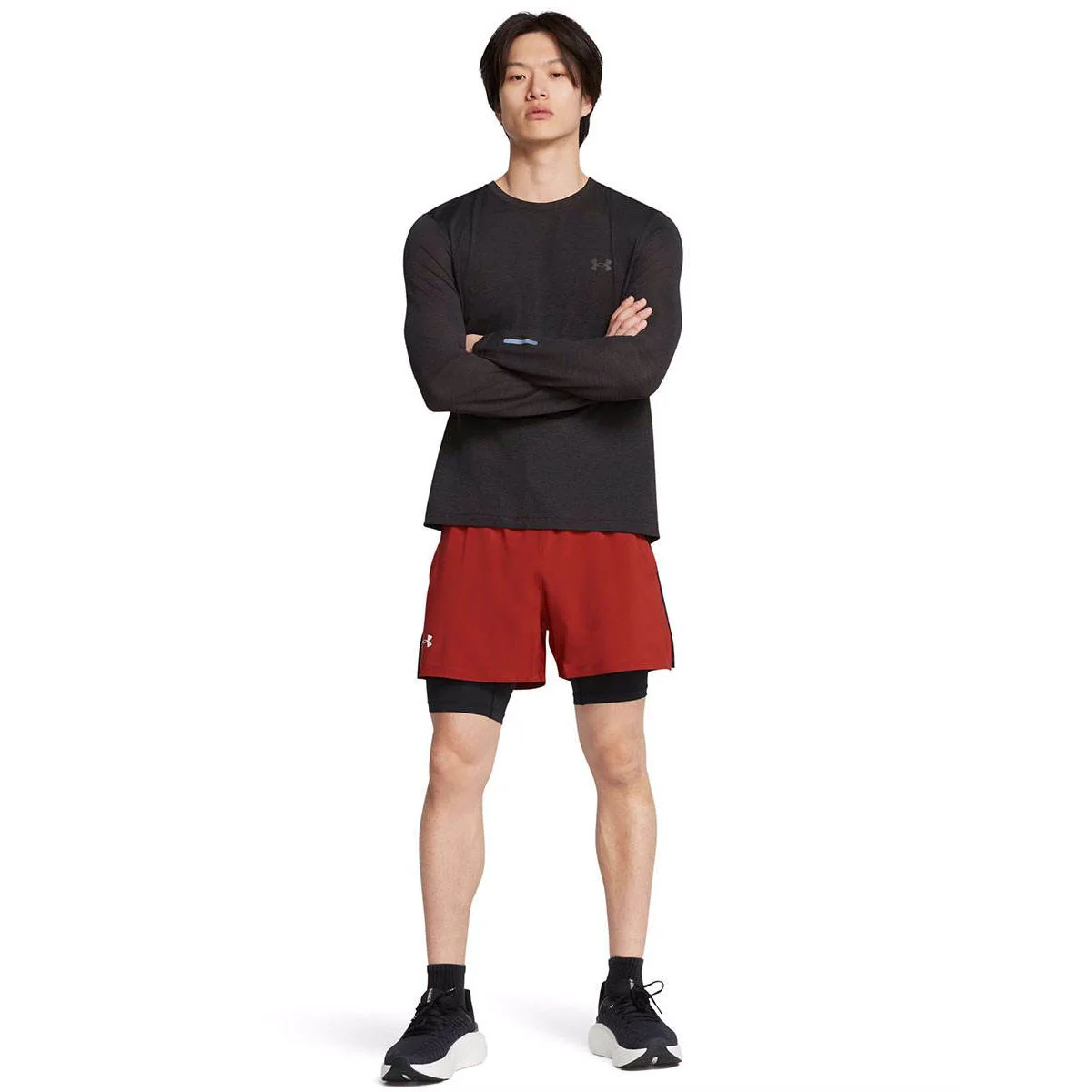 Мужские беговые шорты Under Armour Launch 2-in-1 5 — цвет оранжевый, размер L (американский размер)