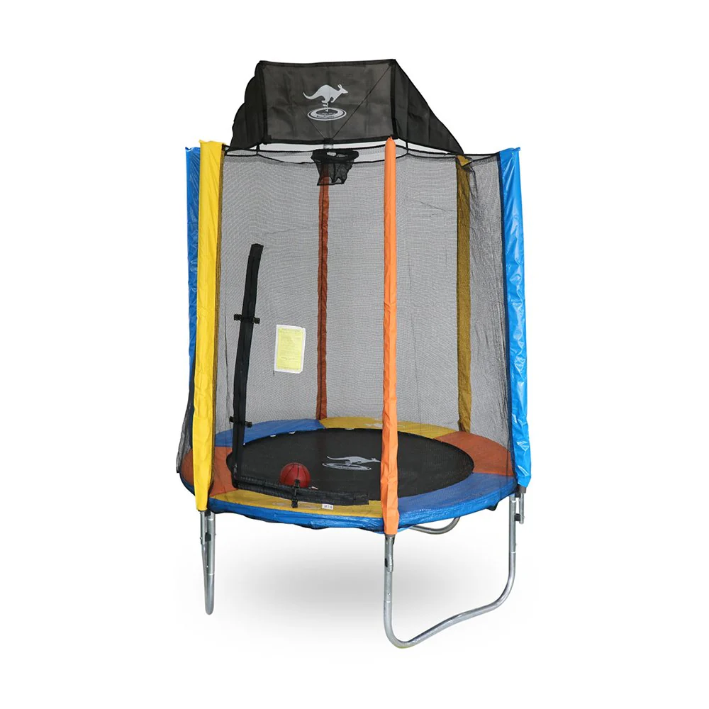 Sanook Trampoline แทรมโพลีนที่กระโดด รุ่นสแตนดาด ขนาด 8 ฟุต แถมฟรีแป้นบาส หลากสี - Multi color - One Size