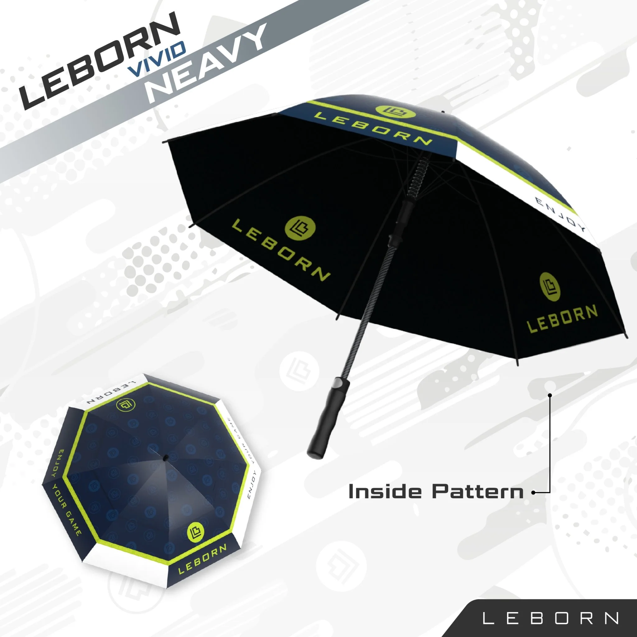 LEBORN ร่มกอล์ฟ MINI [30 นิ้ว] รุ่น VIVID - Multi color - 30 INCES - Black