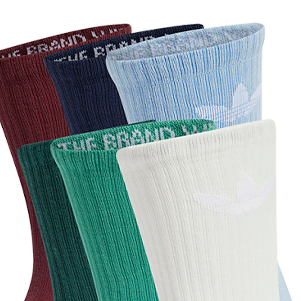 ADIDAS ORIGINALS Trefoil Cushion Crew Unisex Socks (6 Pairs) - Multi Color - L (US SIZE)