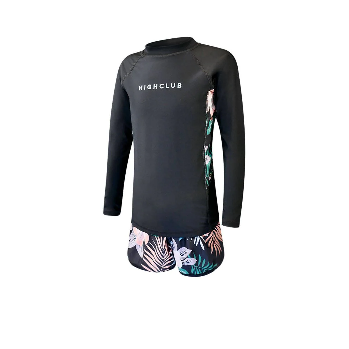 HIGHCLUB UPF-G07 Girls Swimsuit - Black - US 10