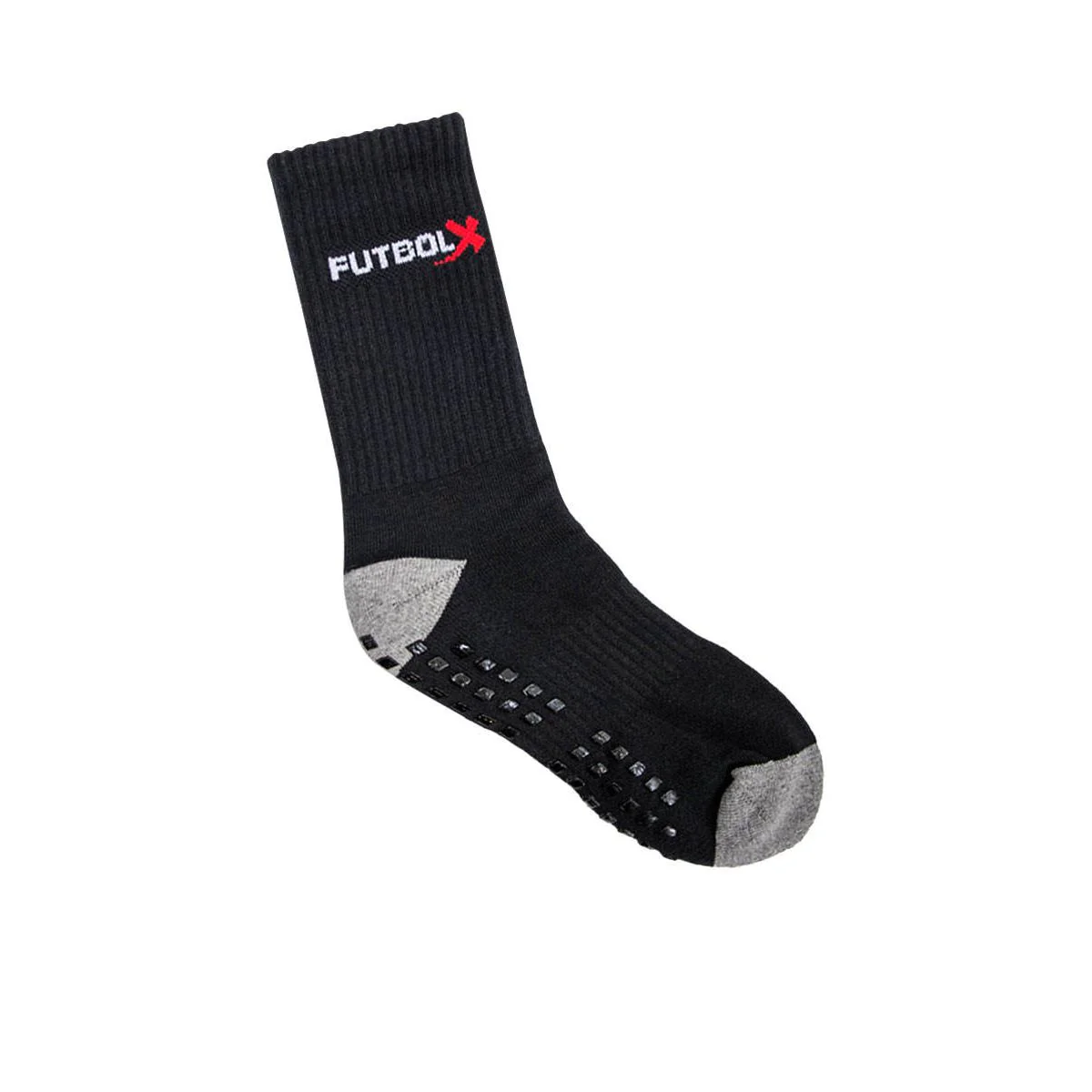 FUTBOLX Anti Slip Crew Unisex Football Socks - Black - ONE SIZE
