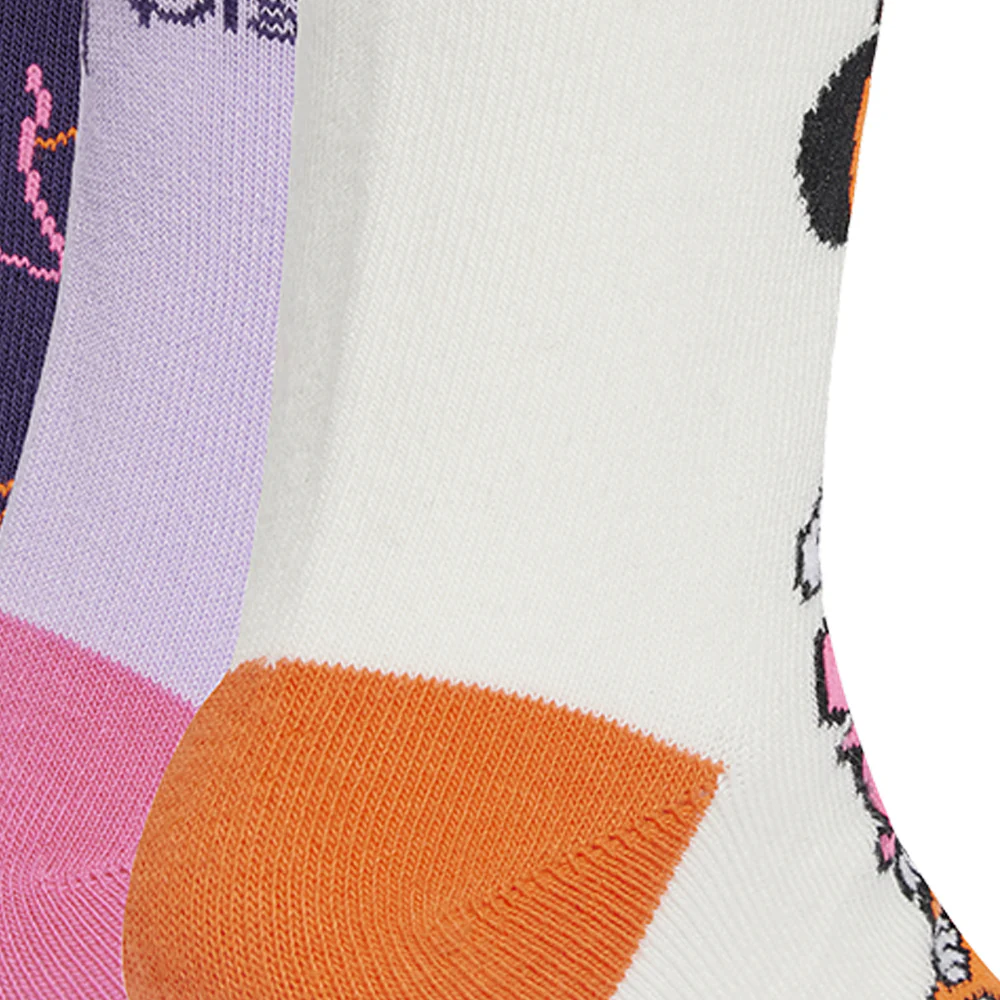 ADIDAS Disney Minnie Mouse Girls Socks (3 Pairs) - Multi Color - L (Kids Size)