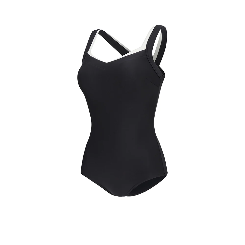 SPEEDO Modernist Shaping Double Stripe Women's Swimsuit - Black - 30 INCHES