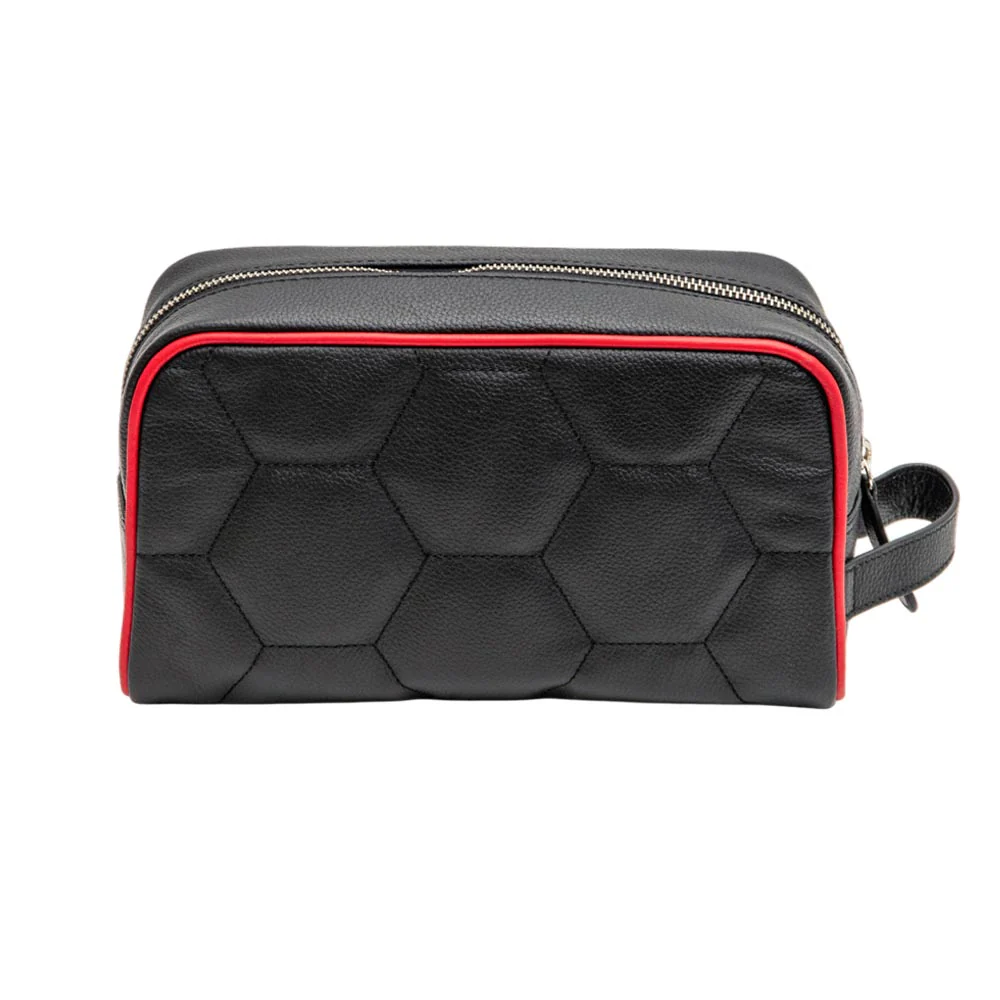 LFC Black Leather Unisex Washbag - Black - ONE SIZE