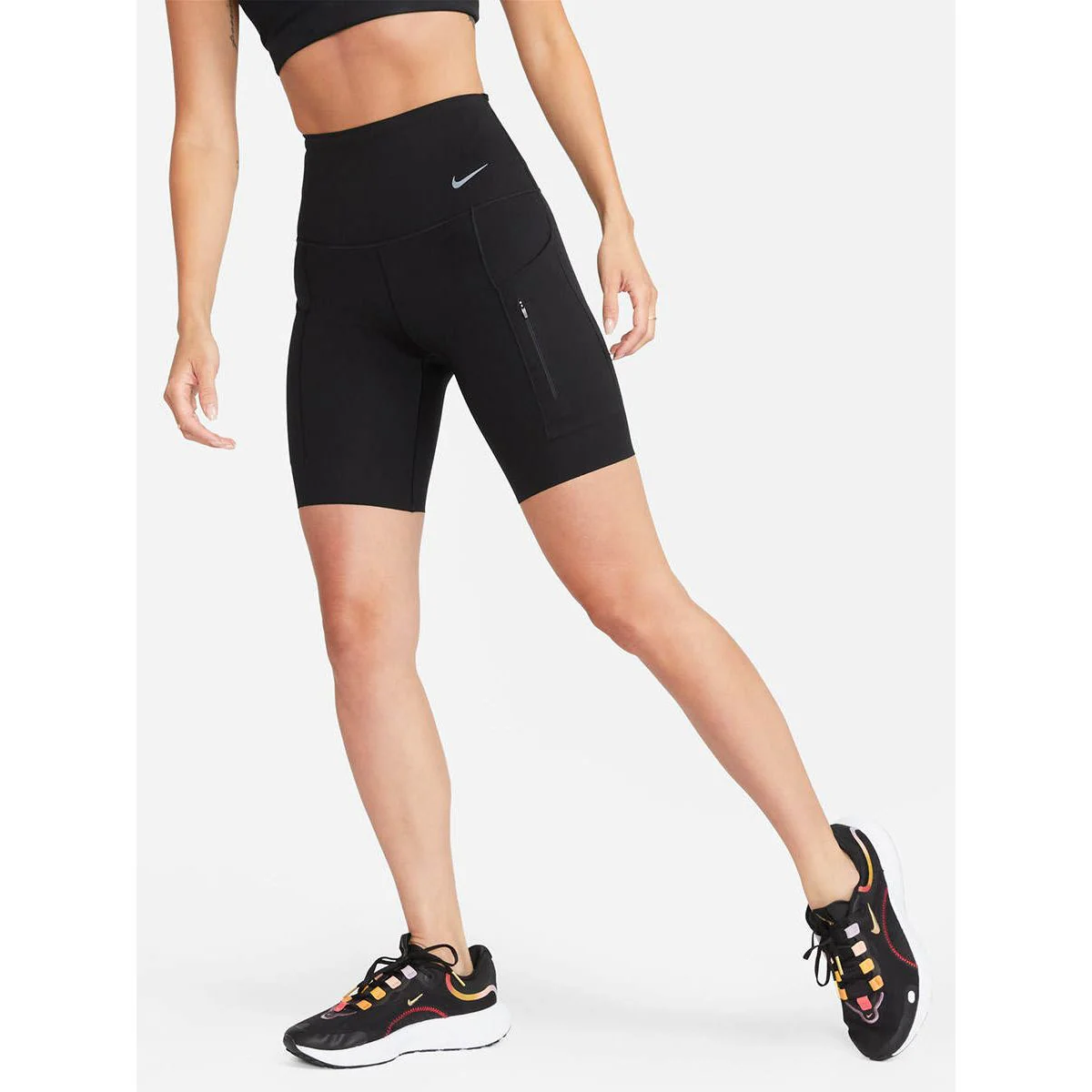 NIKE Go Firm-Support High-Waisted 8" Women's Biker Shorts - Black - L (US SIZE)
