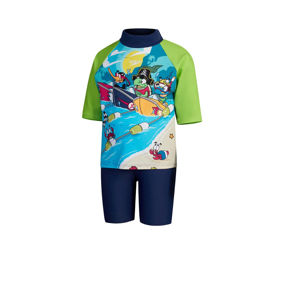 SPEEDO Learn To Swim Sun Protection Boys Rashguard Set - Blue - 2 YEARS