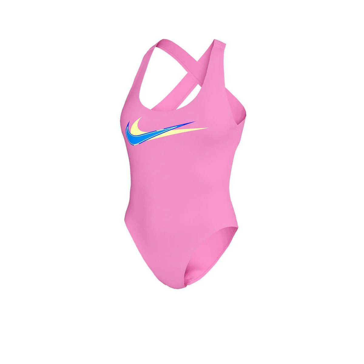 Женский купальник Nike Multi Logo Crossback One Piece — цвет розовый, размер L (американский размер)