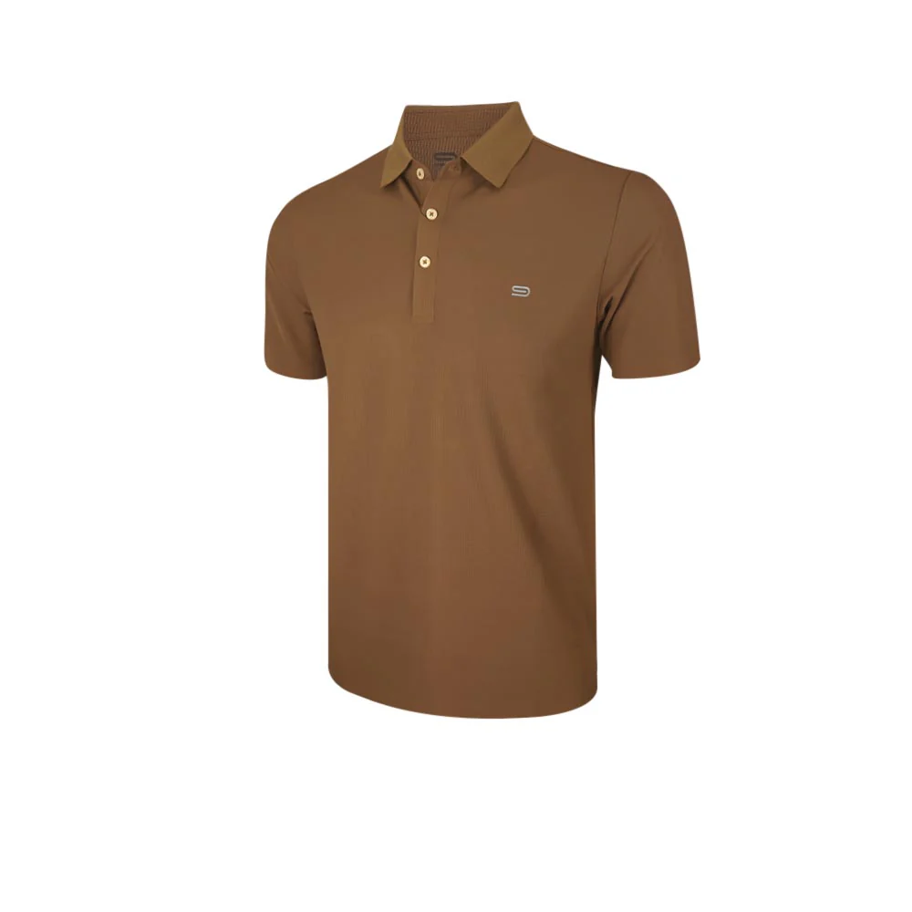 Мужское поло для гольфа 9NINE N25GOPOM05 — цвет коричневый, размер 2XL (американский размер)