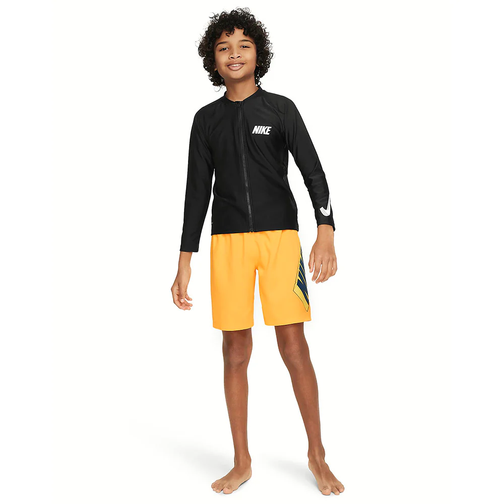NIKE 3-D Swoosh Long-Sleeve Boys Rashguard - Black - L (US SIZE)
