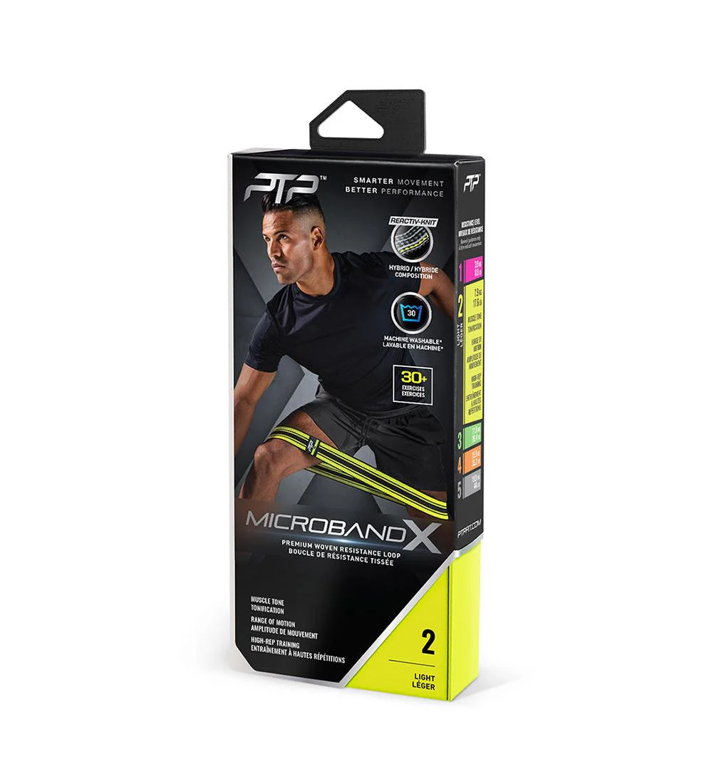 PTP Microband X2 Stripe Light Resistance Band - Green - ONE SIZE
