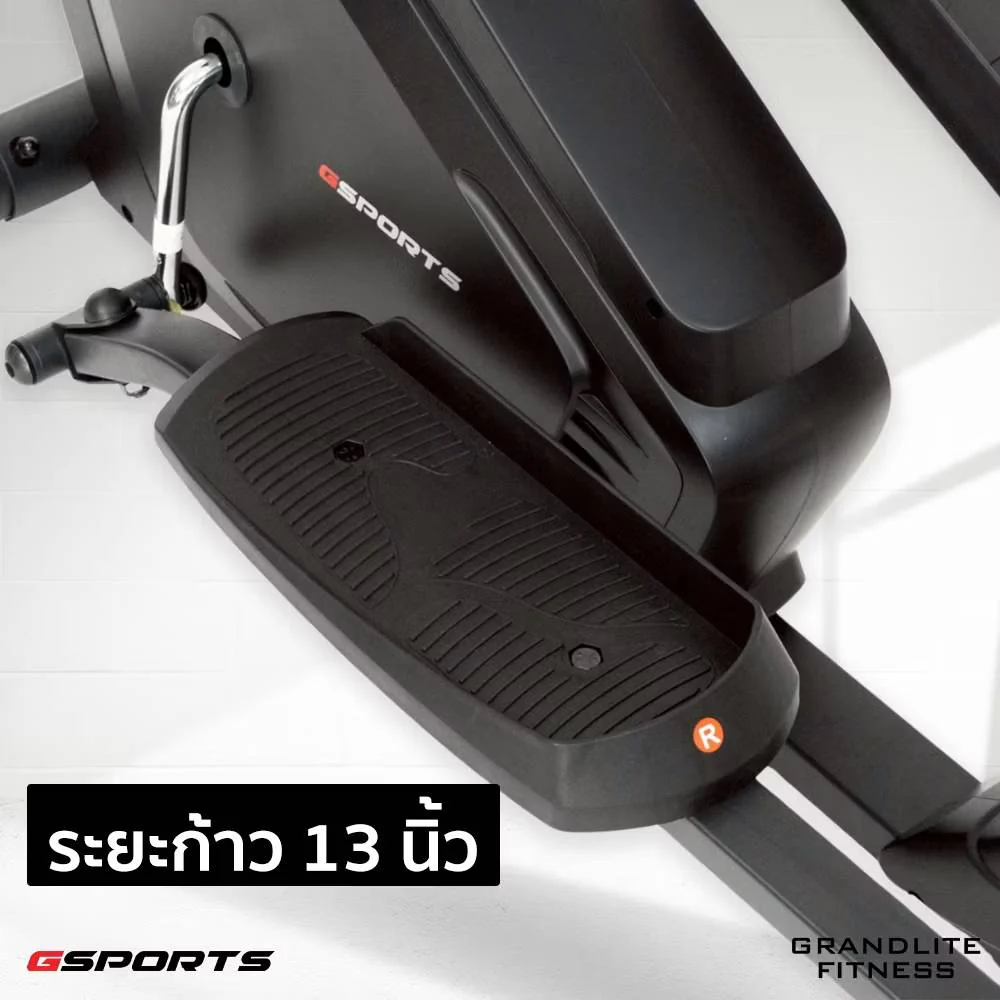 GSPORTS GS-513EA เครื่องเดินวงรี ลู่เดินกึ่งสเตป เครื่องบริหารขา Elliptical Cross Trainer - Black - One Size