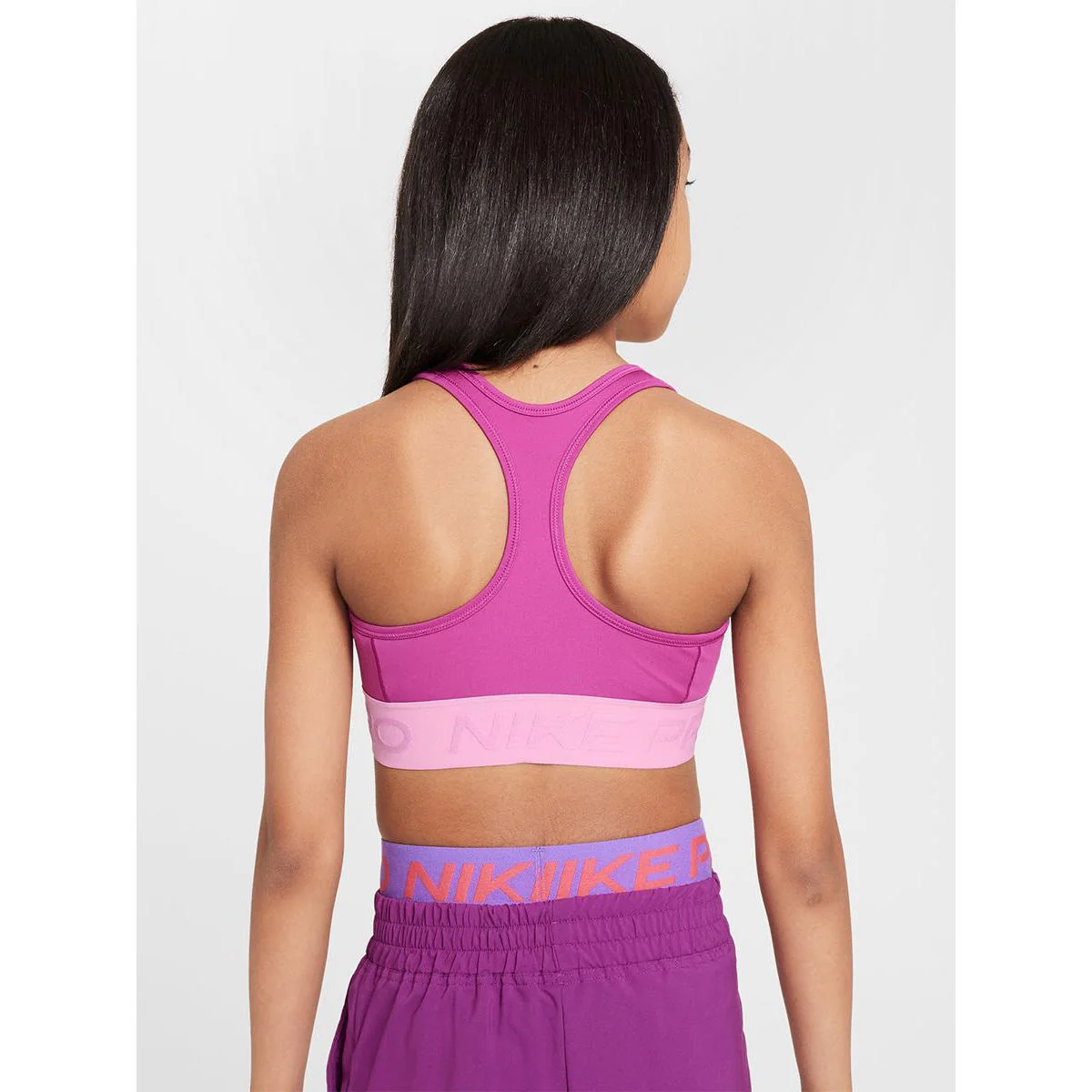 NIKE Pro Swoosh Girls Sports Bra - Purple - L (US SIZE)