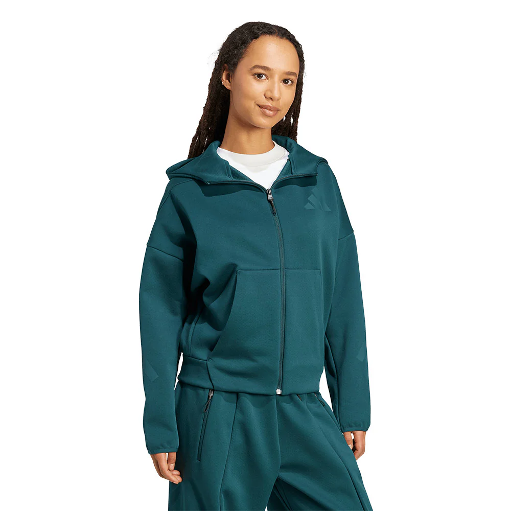 Женское худи Adidas Z.N.E. Full-Zip — цвет зеленый, размер L (азиатский размер)