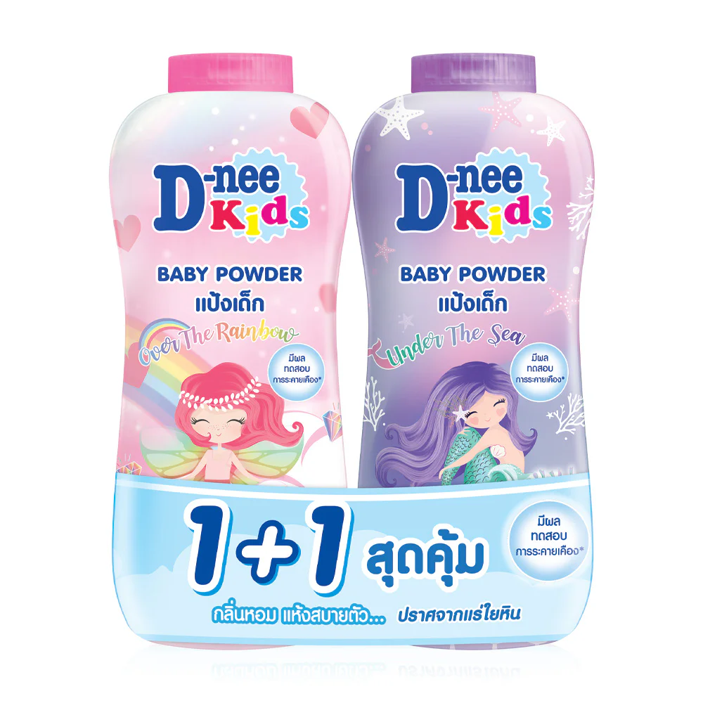 D-nee Kids Baby Powder Over The Rainbow With Under The Sea Pack [300 мл x 2pcs] — Over The Rainbow