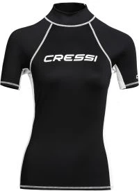 CRESSI Rash Guard Lady Short Sleeve Black/White - Black - L
