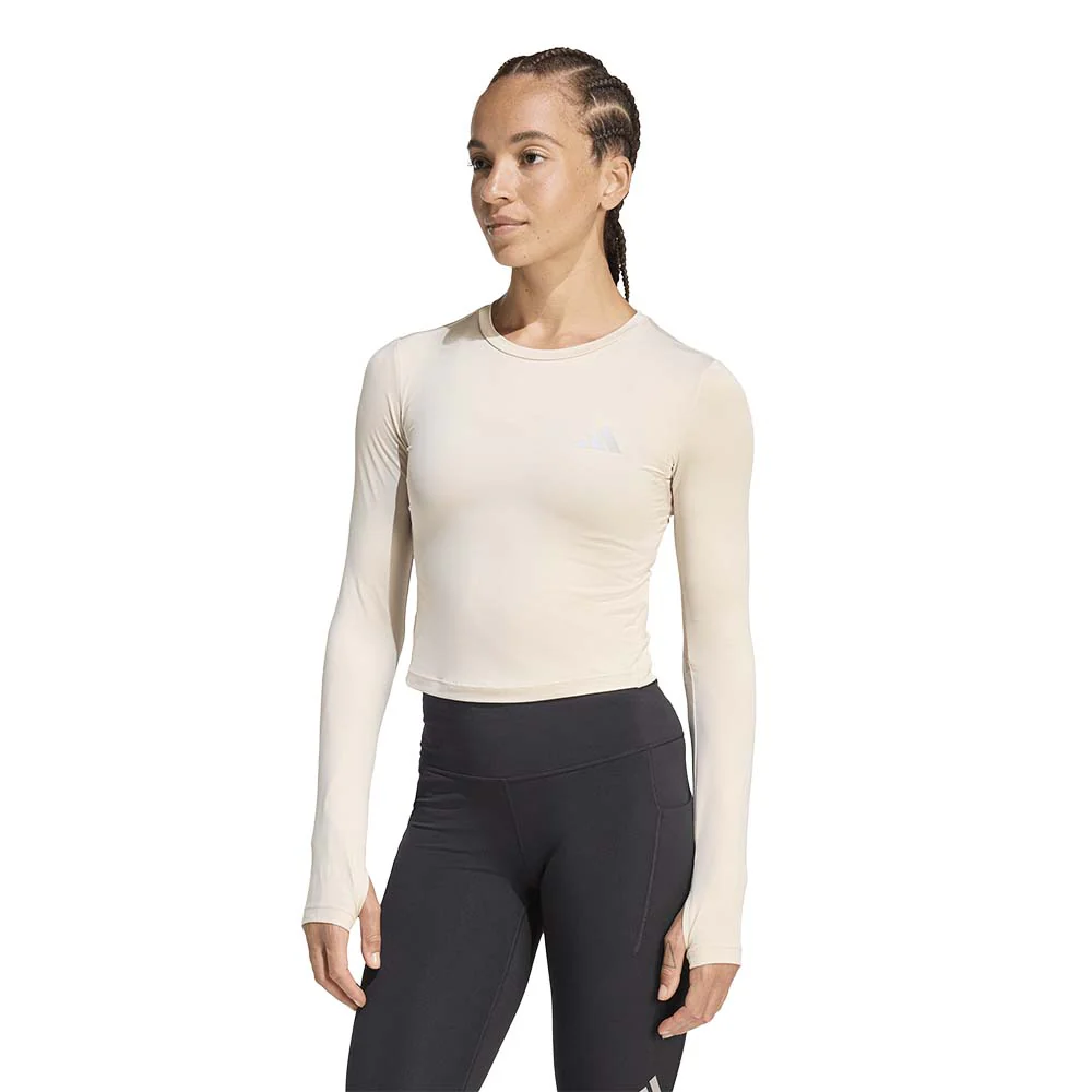ADIDAS Adi365 Running Essentials Long Sleeve Women's Running T-Shirt - Beige - 2XL (ASIAN SIZE)