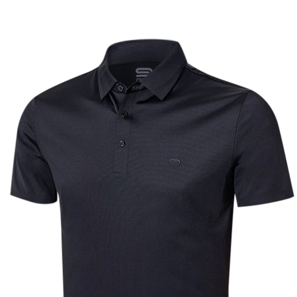 9NINE N25GOPOM01 Men's Golf Polo Shirt - Black - 2XL (US SIZE)