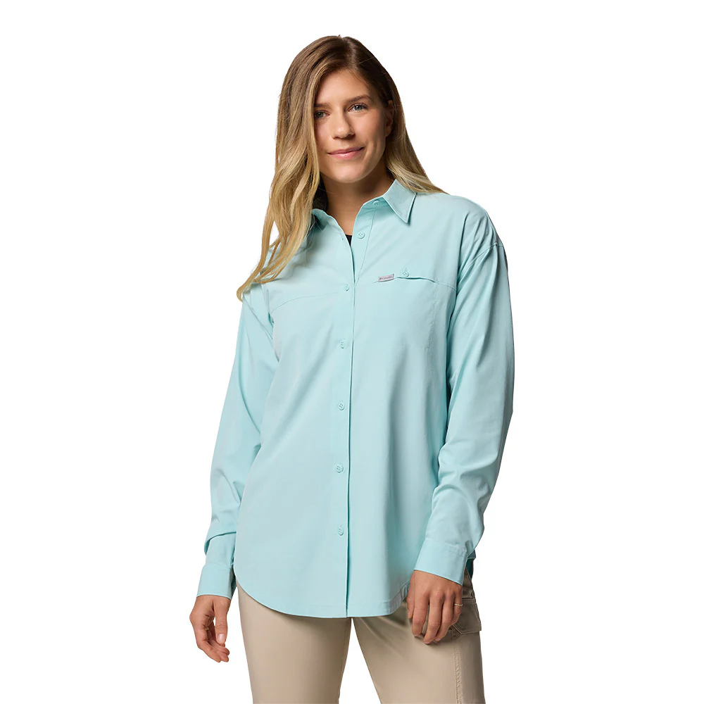 COLUMBIA Boundless Trek™ II Long Sleeve Women's Hiking Shirt - Blue - L (US SIZE)