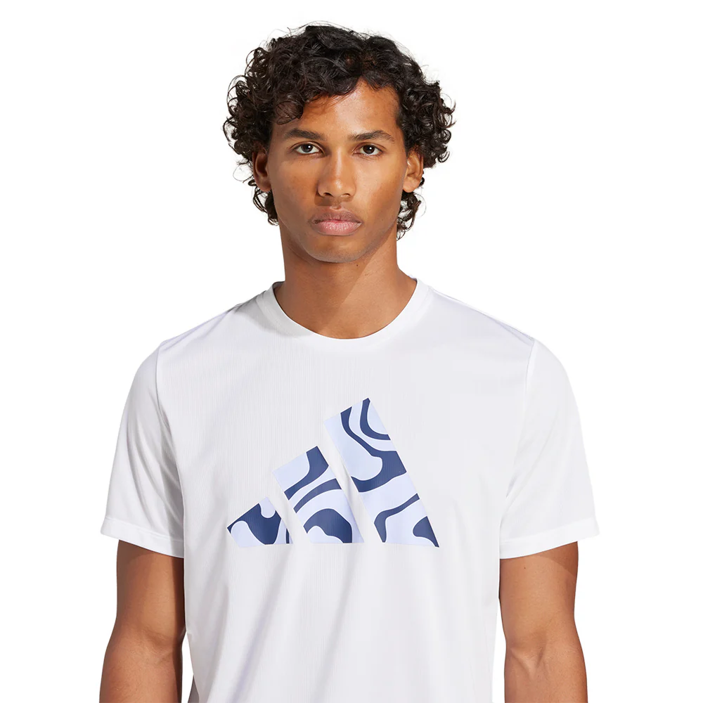 ADIDAS Run It Brand Love Men's Running T-Shirt - White - 2XL (ASIAN SIZE)