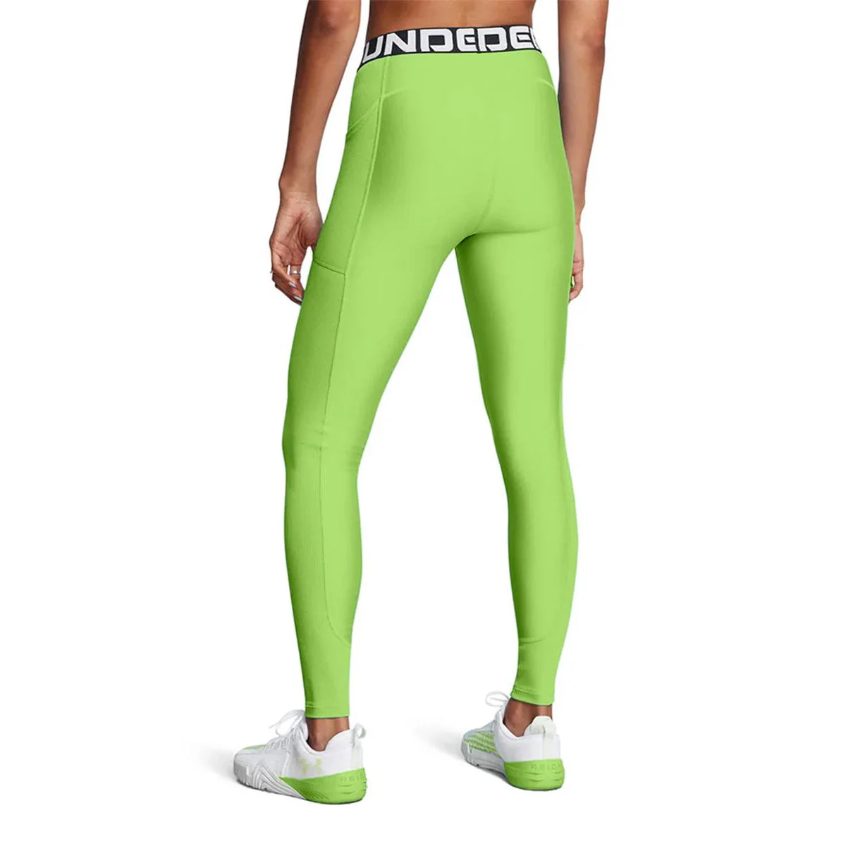 Женские тренировочные легинсы Under Armour HeatGear® Rib — цвет зеленый, размер L (американский размер)