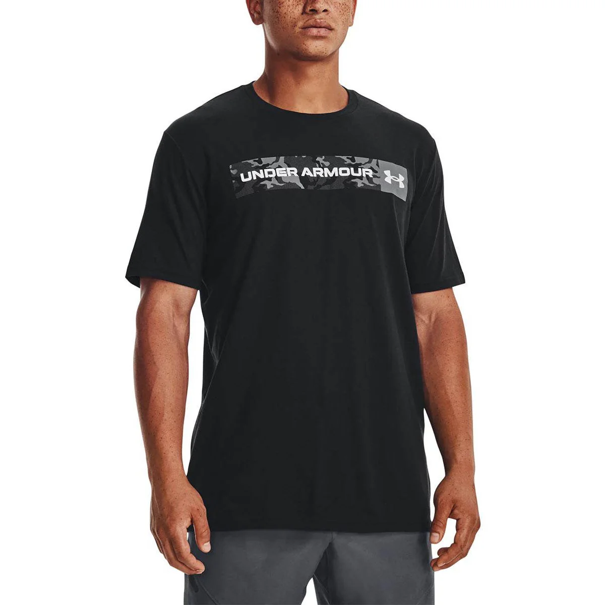 UNDER ARMOUR Camo Chest Stripe Men's Training T-Shirt - Black - L
