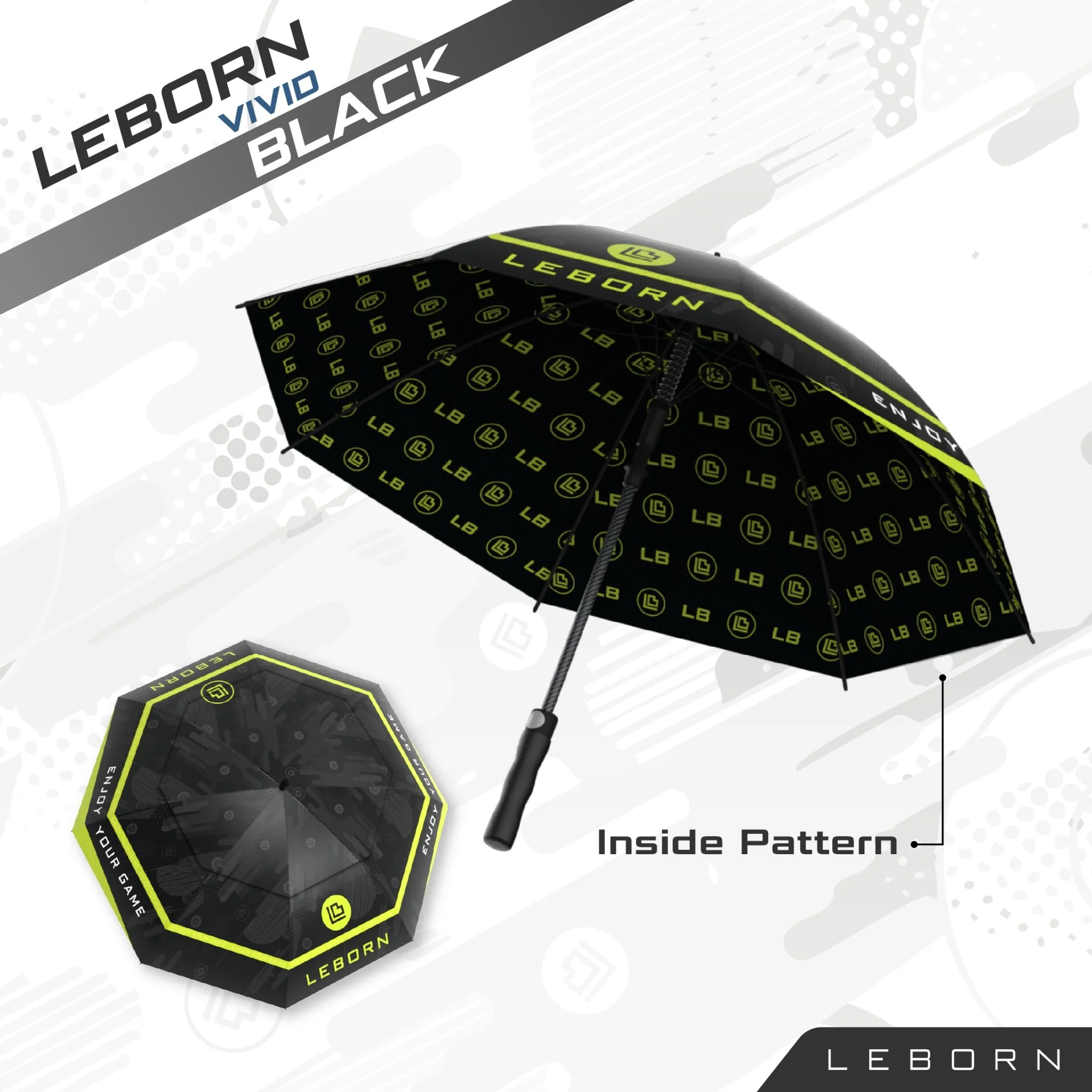 LEBORN ร่มกอล์ฟ MINI [30 นิ้ว] รุ่น VIVID - Multi color - 30 INCES - Black