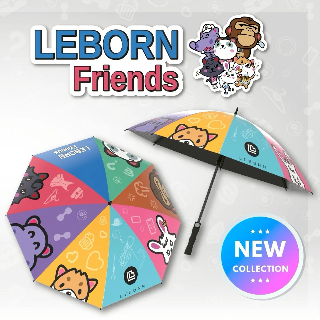 LEBORN ร่มกอล์ฟ 34 นิ้ว [2 ชั้น] ลายกราฟฟิคและการ์ตูน - Multi color - 34 INCES - Birdie