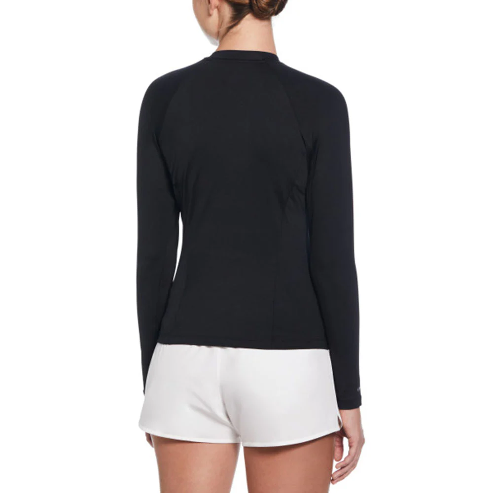 NIKE Essential Long-Sleeve Zip Women's Rashguard - Black - L (US SIZE)