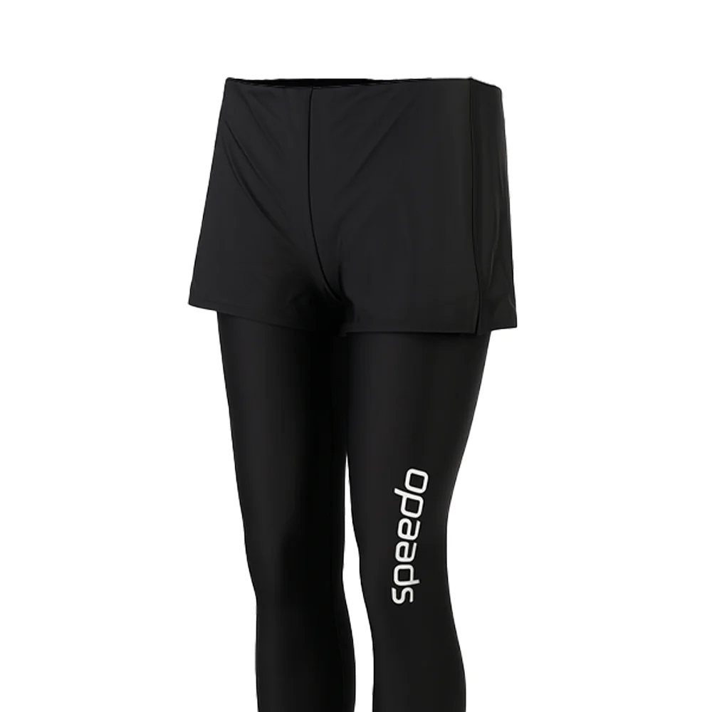 SPEEDO 'Wavechasers 2.0' Stylish Sun Protection 2-in-1 Women's Swim Leggings - Black - 2XL (UK SIZE)